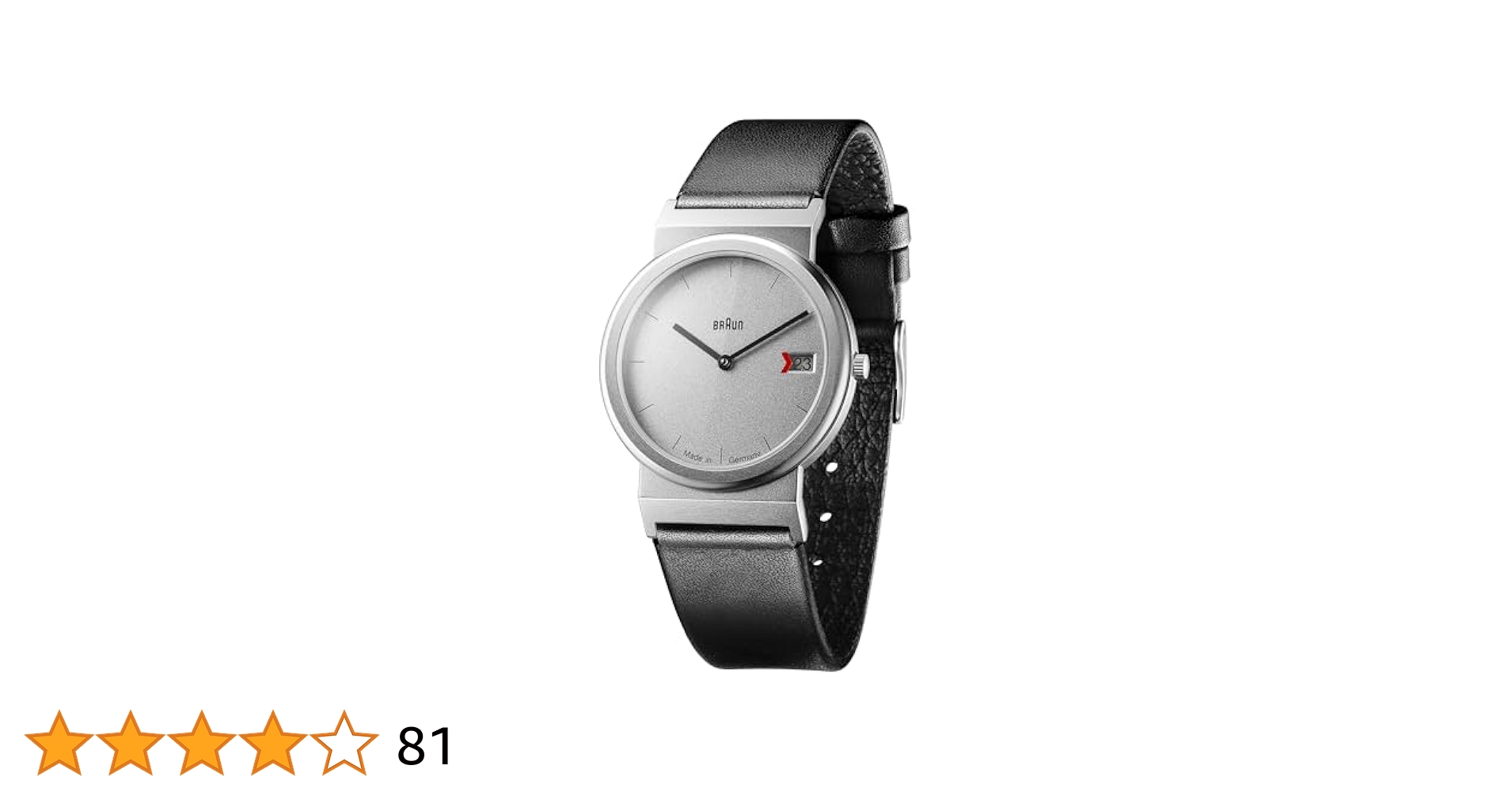 BRAUN AW50 レザーベルト AW50 Braun classic watch -grey dial and black leather strap